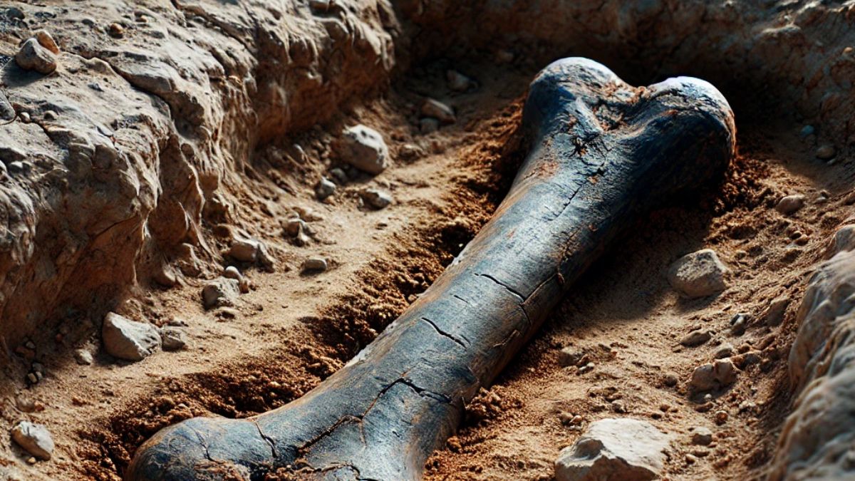 The 20,000-year-old bone, thought to belong to ancient human(s), turned out to be of another animal altogether. AI-generated image via DALL-E The 20,000-year-old bone, thought to belong to ancient human(s), turned out to be of another animal altogether. AI-generated image via DALL-E