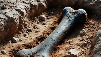 The 20,000-year-old bone, thought to belong to ancient human(s), turned out to be of another animal altogether. AI-generated image via DALL-E 