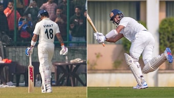 Virat Kohli was dismissed for just 6 runs, while Pujara missed his century by 1 run. Image: PTI