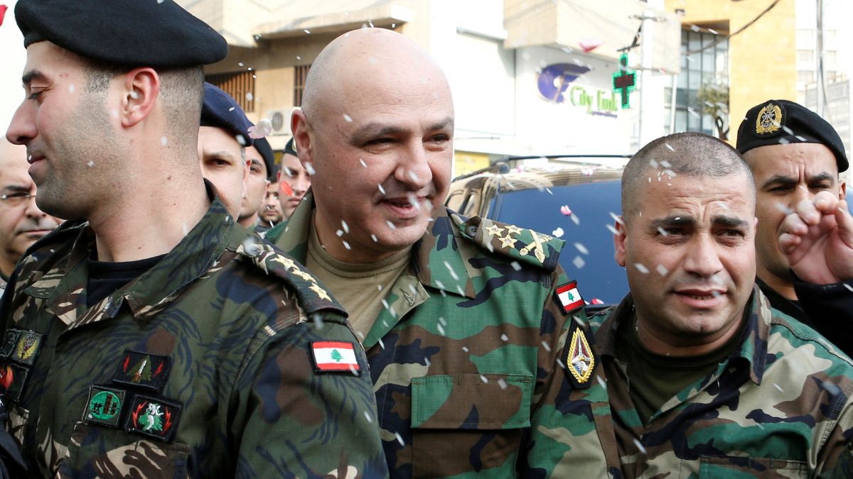 Rice is thrown on newly-appointed General Joseph Aoun (C) as army commander, upon his arrival at his family's house in Sin El Fil, northeast of Beirut, Lebanon, March 8, 2017. File Image/Reuters Rice is thrown on newly-appointed General Joseph Aoun (C) as army commander, upon his arrival at his family's house in Sin El Fil, northeast of Beirut, Lebanon, March 8, 2017. File Image/Reuters