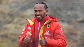 Lewis Hamilton drove a Ferrari car for the first time on 22 January. Image: AP