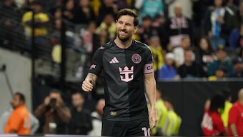 Lionel Messi in action during Inter Miami's pre-season exhibition match against Club America at the Allegiant Stadium in Las Vegas. Reuters