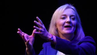 Britain's former Prime Minister Liz Truss speaks during a fringe event at Britain's Conservative Party's annual conference, in Birmingham, UK, September 30, 2024. File Image/Reuters