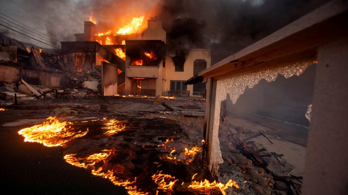 Flames and smoke rise from structures as the Palisades fire burns on the west side of Los Angeles. Source: Reuters. Flames and smoke rise from structures as the Palisades fire burns on the west side of Los Angeles. Source: Reuters.