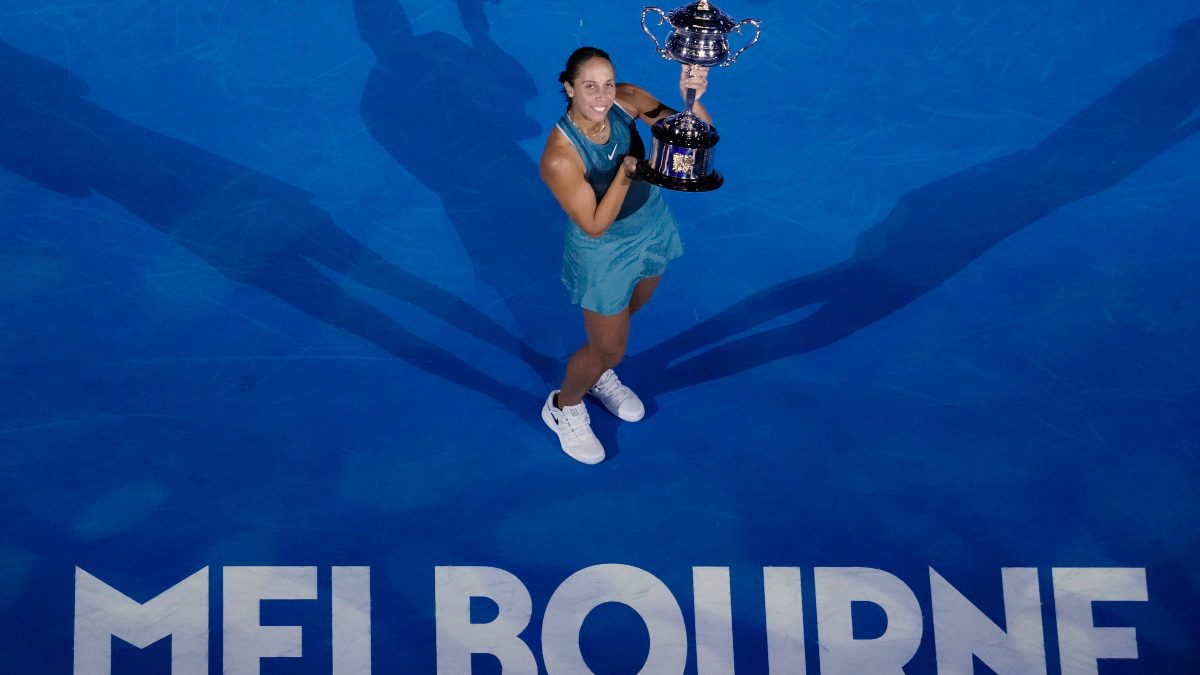 USA’s Madison Keys holds the Daphne Akhurst Memorial Cup aloft after defeating Belarus’ Aryna Sabalenka in the final of the 2025 Australian Open women’s singles competition. AP USA’s Madison Keys holds the Daphne Akhurst Memorial Cup aloft after defeating Belarus’ Aryna Sabalenka in the final of the 2025 Australian Open women’s singles competition. AP