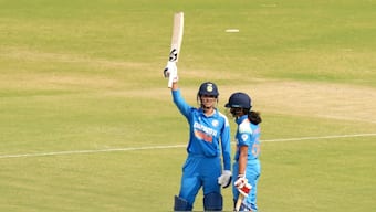 Smriti Mandhana scored a 70-ball century to power India to a record total in the third ODI against Ireland. Image: X / @BCCIWomen 