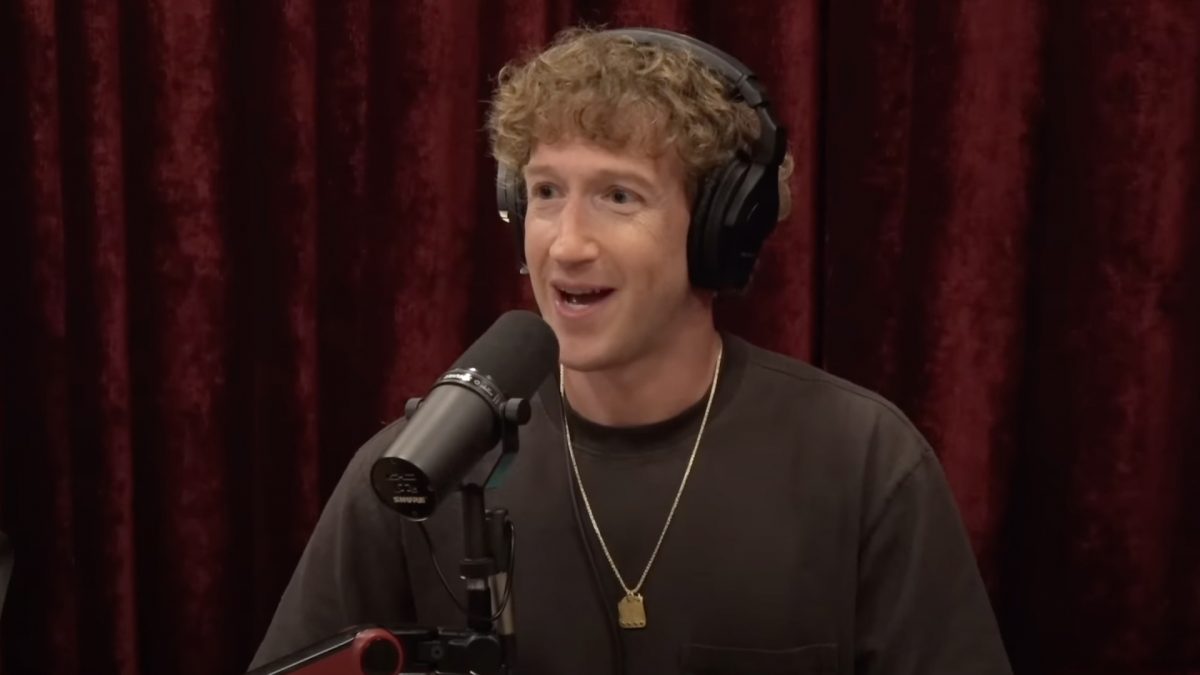 Mark Zuckerberg on Joe Rogan's podcast. Mark Zuckerberg on Joe Rogan's podcast.