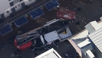 Investigators work the scene after a person drove a vehicle into a crowd earlier on Canal and Bourbon Street in New Orleans, on Wednesday. AP