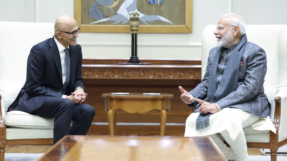 PM Modi meets Microsoft CEO Satya Nadella, praises tech giant’s expansion and investment plans for India