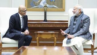 In a post shared on social media, PM Modi appreciated Microsoft's efforts and noted the fruitful discussions on technology, artificial intelligence, and innovation during their meeting. Image Credit: X.com/@satyanadella