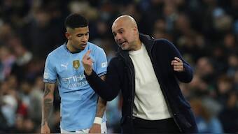 Pep Guardiola's Man City beat Club Brugge to squeeze into Champions League playoffs. Image: Reuters
