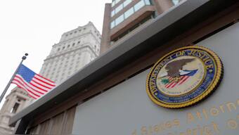 The seal of the United States Department of Justice is seen on the building exterior of the United States Attorney's Office of the Southern District of New York in Manhattan, New York City, U.S., August 17, 2020. File Image / Reuters