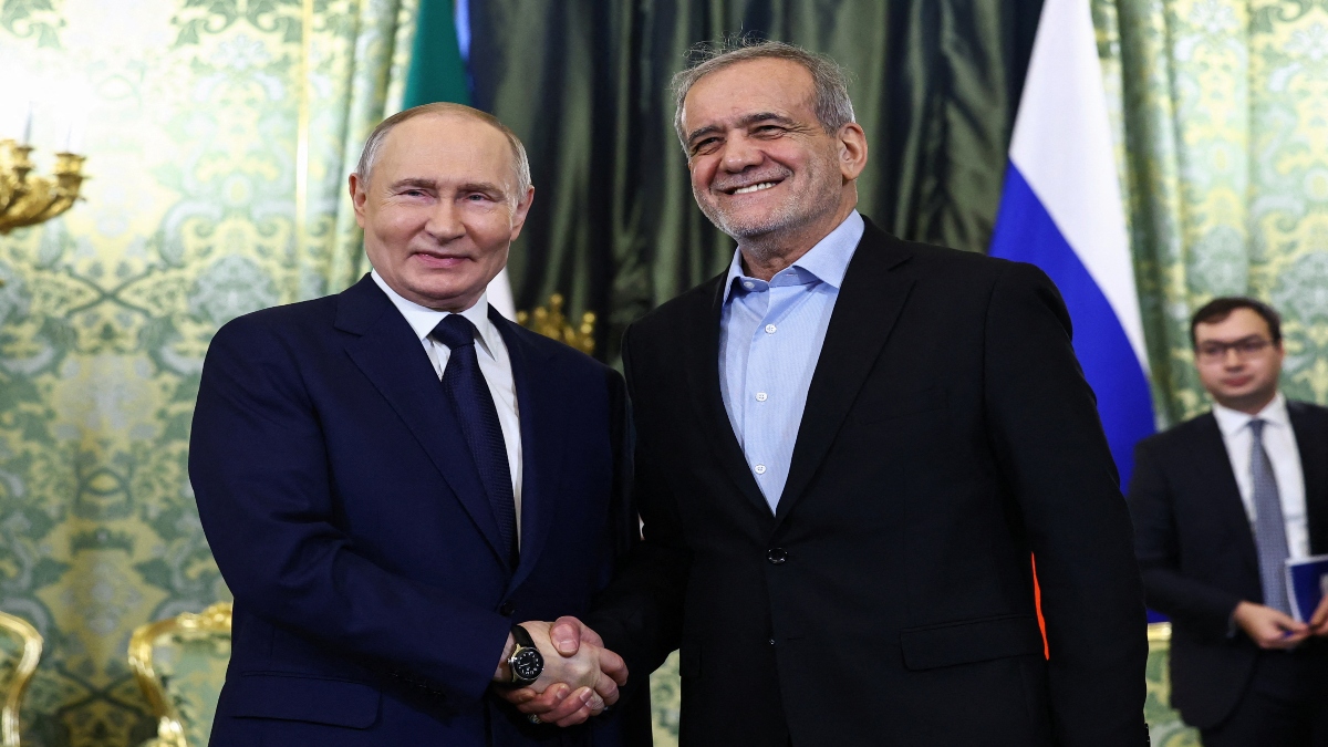 Russian President Vladimir Putin with Iranian President Masoud Pezeshkian in Moscow, Russia. Reuters File Russian President Vladimir Putin with Iranian President Masoud Pezeshkian in Moscow, Russia. Reuters File