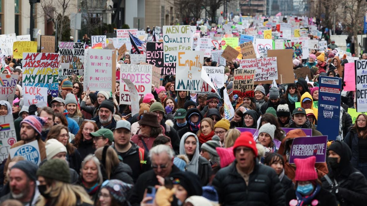 Thousands rally in Washington ahead of Trump’s inauguration for gender justice, bodily autonomy