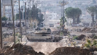 Israeli military armored vehicles block a road leading to the town of Quneitra, Syria, Sunday, Jan. 5, 2025. Image- AP