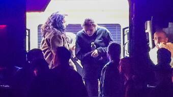 The three released Israeli hostages, who had been abducted during the October 7, 2023 attacks by Palestinian militants, exit a van before boarding an Israeli Air Force military transport helicopter near Reim in southern Israel on January 19, 2025 after a ceasefire and hostage-prisoner exchange deal in the war between Israel and Hamas was implemented. Image- AFP