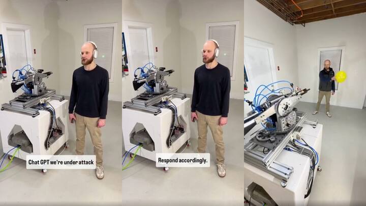 Someone at OpenAI created ChatGPT-powered Terminator-style robotic sentry rifle and it is scary Someone at OpenAI created ChatGPT-powered Terminator-style robotic sentry rifle and it is scary
