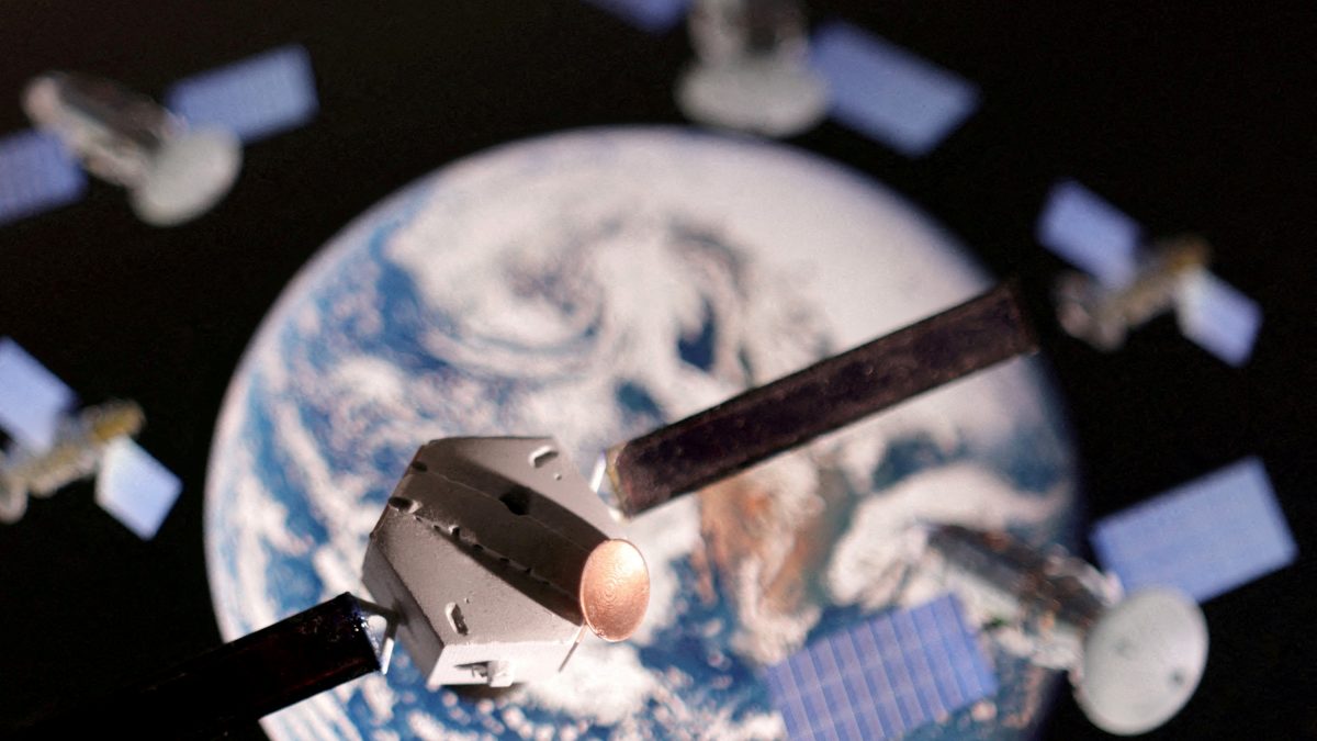 A satellite model is placed on a picture of Earth in this illustration. File image/ Reuters A satellite model is placed on a picture of Earth in this illustration. File image/ Reuters
