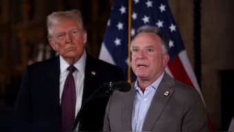 American business person Steve Witkoff makes remarks next to US President-elect Donald Trump, at Mar-a-Lago in Palm Beach, Florida, US, January 7, 2025. File Image/Reuters