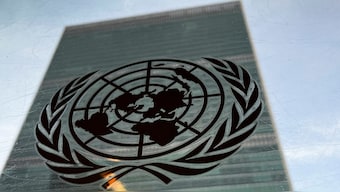 The United Nations headquarters building is pictured with a UN logo in the Manhattan borough of New York City, New York, US, March 1, 2022. File image/ Reuters 