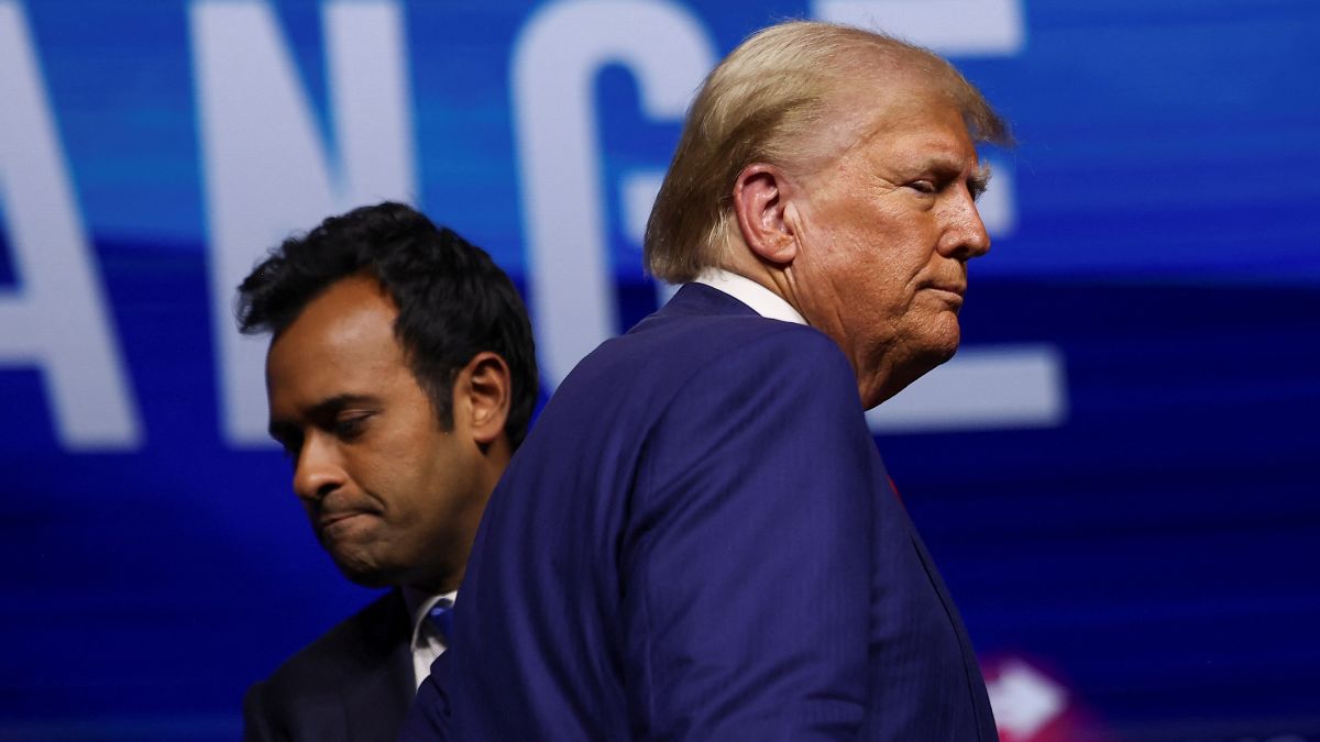Vivek Ramaswamy and Donald Trump in Las Vegas, Nevada, US. Reuters/File Photo
Vivek Ramaswamy and Donald Trump in Las Vegas, Nevada, US. Reuters/File Photo