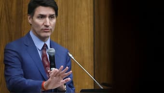 Canada's Prime Minister Justin Trudeau gestures as he addresses the Liberal party caucus meeting in Ottawa, Ontario, Canada December 16, 2024. File Photo/Reuters