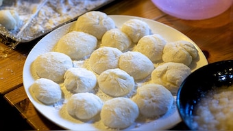 Mochi is a sticky, sweet traditional delicacy made of soft and chewy rice. Wikimedia Commons 