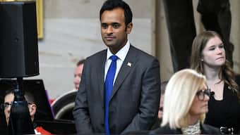 Vivek Ramaswamy arrives for the inauguration ceremony before Donald Trump is sworn in as the 47th US President in the US Capitol Rotunda in Washington, DC, on January 20, 2025. Reuters