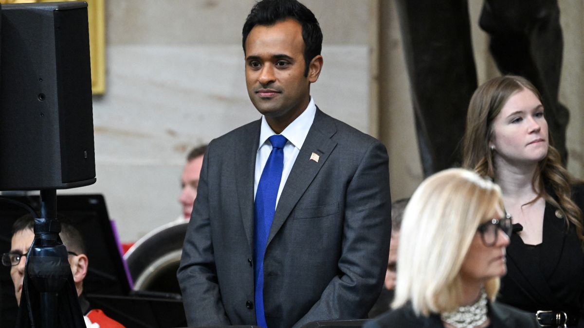 Vivek Ramaswamy arrives for the inauguration ceremony before Donald Trump is sworn in as the 47th US President in the US Capitol Rotunda in Washington, DC, on January 20, 2025. Reuters Vivek Ramaswamy arrives for the inauguration ceremony before Donald Trump is sworn in as the 47th US President in the US Capitol Rotunda in Washington, DC, on January 20, 2025. Reuters