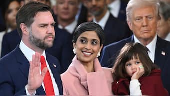 JD Vance takes the oath of office as Vice President during the 60th Presidential Inauguration. AP

