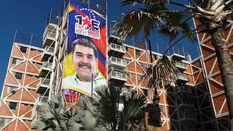 A sign with an image of Venezuela's President Nicolas Maduro, in Caracas, Venezuela. Reuters
