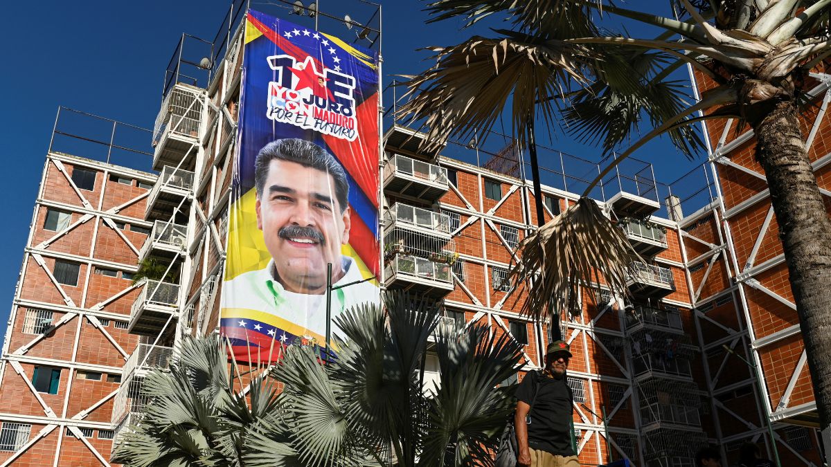A sign with an image of Venezuela's President Nicolas Maduro, in Caracas, Venezuela. Reuters
A sign with an image of Venezuela's President Nicolas Maduro, in Caracas, Venezuela. Reuters