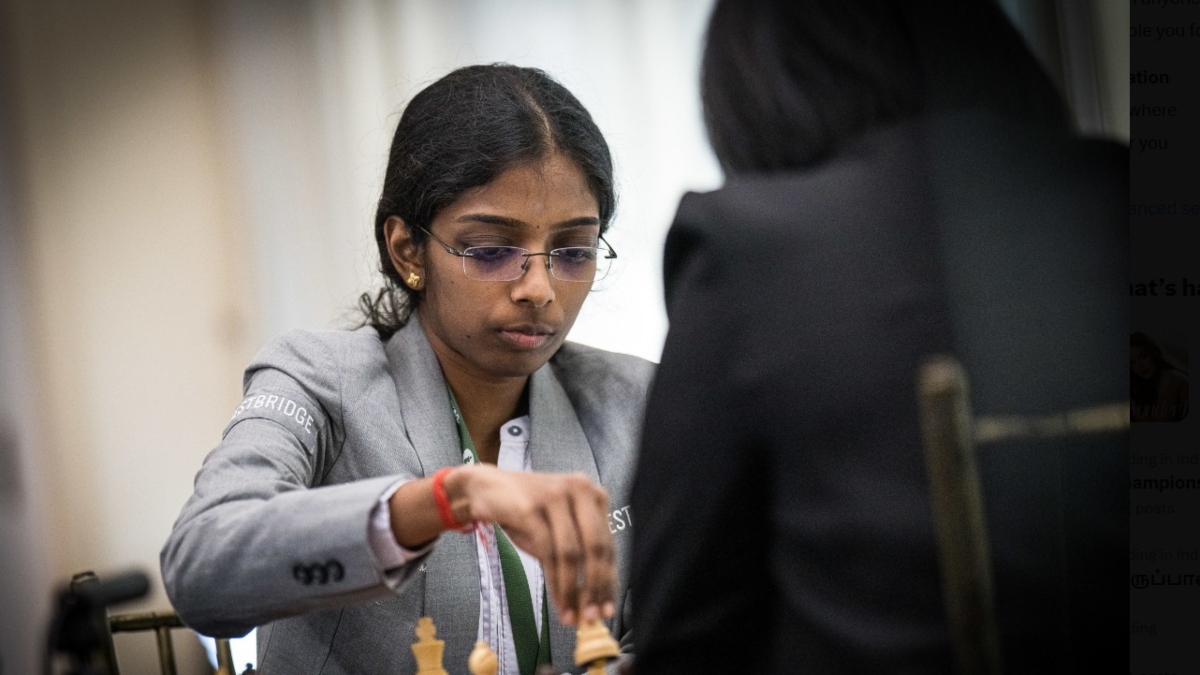 R Vaishali has called for women's chess titles to be abolished. Image: X / @FIDE_chess R Vaishali has called for women's chess titles to be abolished. Image: X / @FIDE_chess