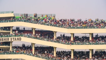 Over 15,000 fans have turned up at Arun Jaitley Stadium to watch Virat Kohli play. Image: PTI