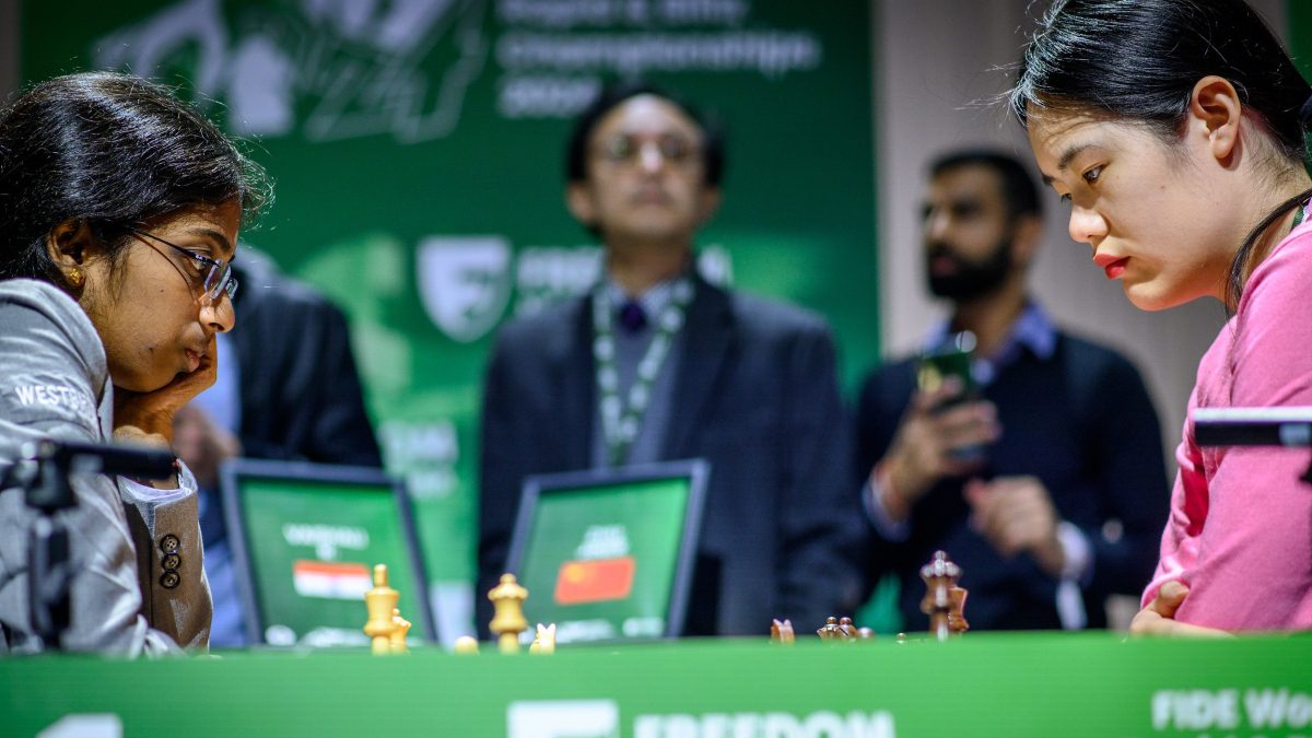 Zhu Jiner said the dress code fine from FIDE disrupted her game, leading to her exit from World Blitz Championships. Image: FIDE on X Zhu Jiner said the dress code fine from FIDE disrupted her game, leading to her exit from World Blitz Championships. Image: FIDE on X