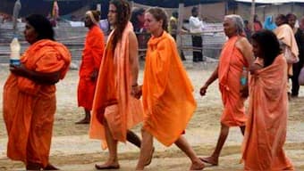Female Naga Sadhus or ascetic women  dedicate their lives to spiritual pursuit and complete renunciation of worldly existence. Image courtesy: News18Hindi