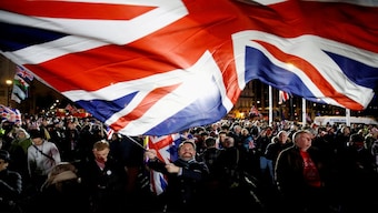 A man waves a British flag on Brexit day in London, Britain. File image/Reuters