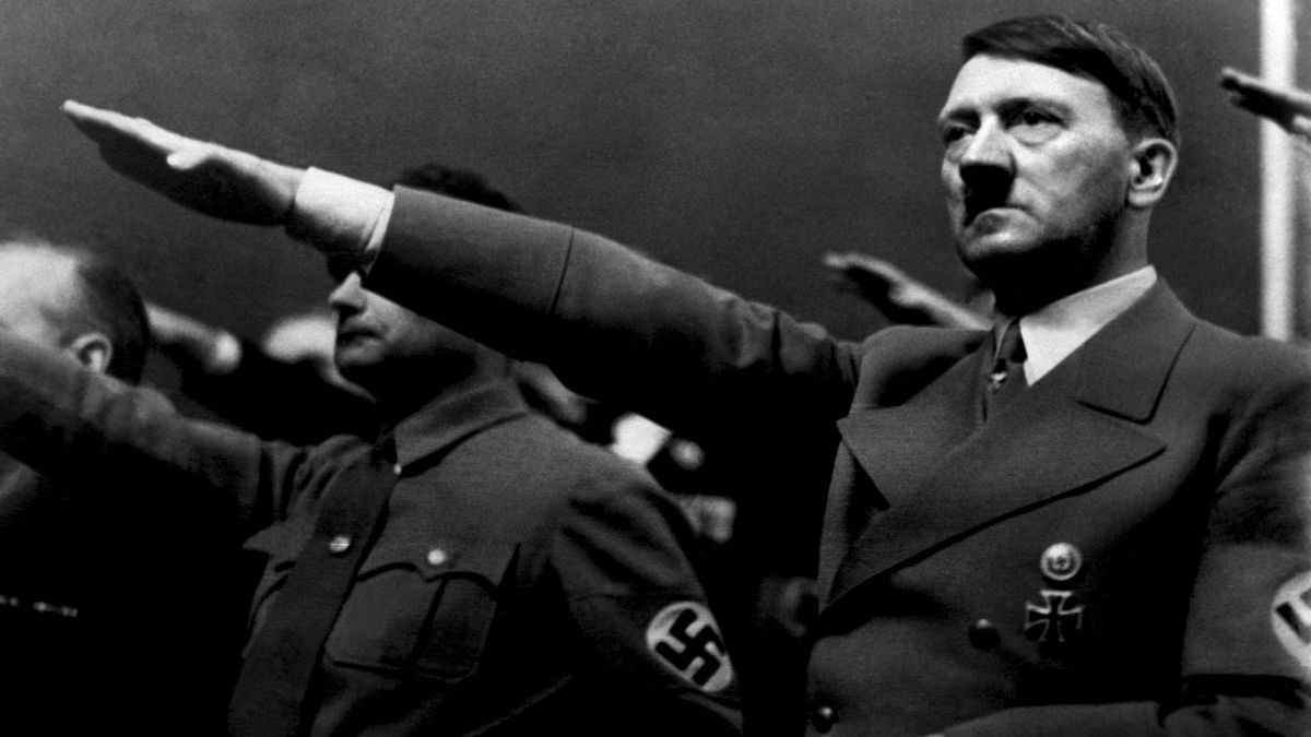 A picture dated 1939 shows German Nazi Chancellor Adolf Hitler giving the Bazi salute during a rally next to "Deputy Furhrer" Rudolf Hess. File Image/AFP A picture dated 1939 shows German Nazi Chancellor Adolf Hitler giving the Bazi salute during a rally next to "Deputy Furhrer" Rudolf Hess. File Image/AFP