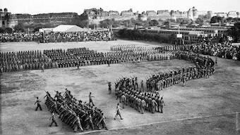 More than 3,000 men of the Indian Armed Forces marched in front of President Dr Rajendra Prasad as India celebrated its first Republic Day on 26 January 1950. Image courtesy: @IndiaHistorypic/X