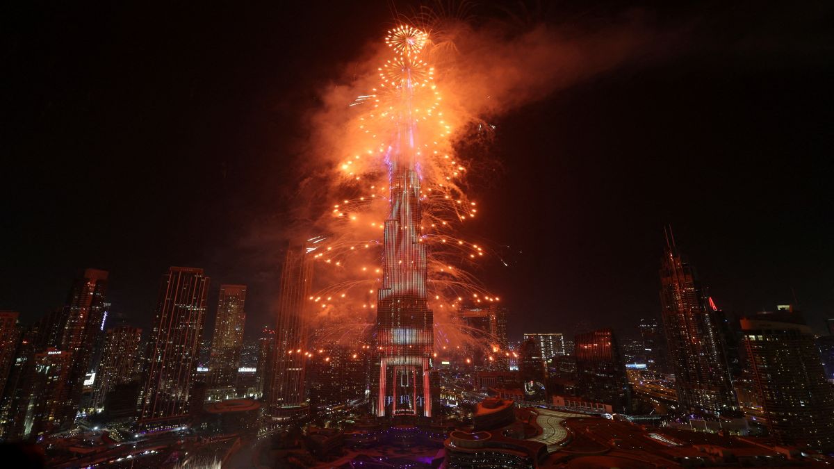 Fireworks explode over the Burj Khalifa, the tallest building in the world, during the New Year's celebration in Dubai, United Arab Emirates. Reuters Fireworks explode over the Burj Khalifa, the tallest building in the world, during the New Year's celebration in Dubai, United Arab Emirates. Reuters