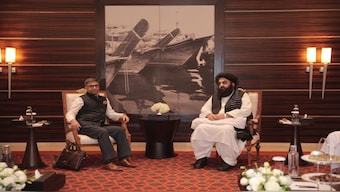 India’s Foreign Secretary Vikram Misri with Acting Afghan FM Mawlawi Amir Khan Muttaqi in Dubai. The two discussed several issues, including trade and cricket. Image courtesy MEAIndia/X