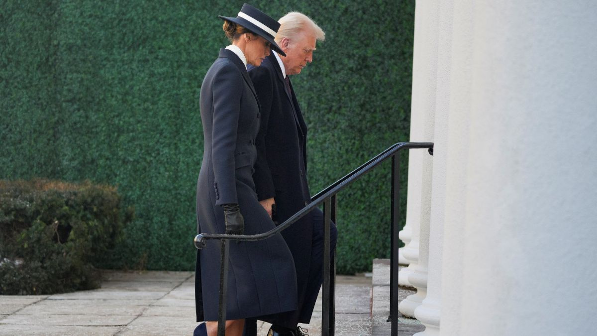 US President-elect Donald Trump and his wife Melania Trump arrive for a service at St. John's Church on Inauguration Day. Reuters US President-elect Donald Trump and his wife Melania Trump arrive for a service at St. John's Church on Inauguration Day. Reuters