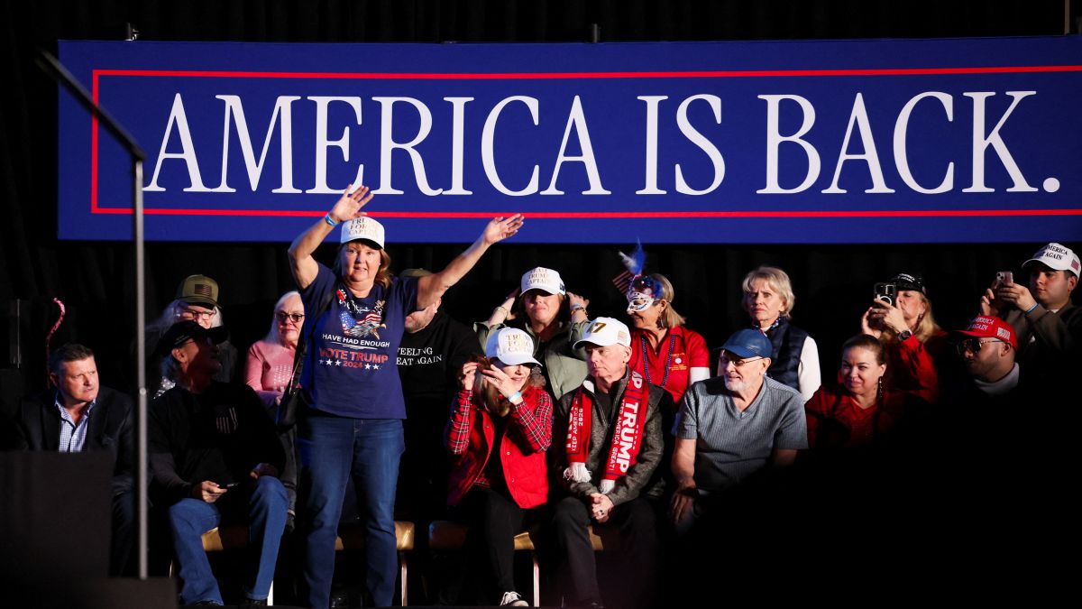 A woman gestures as people wait for US President Donald Trump, as he attends an event about the economy at the Circa Resort and Casino, in Las Vegas, Nevada, on January 25. Reuters A woman gestures as people wait for US President Donald Trump, as he attends an event about the economy at the Circa Resort and Casino, in Las Vegas, Nevada, on January 25. Reuters