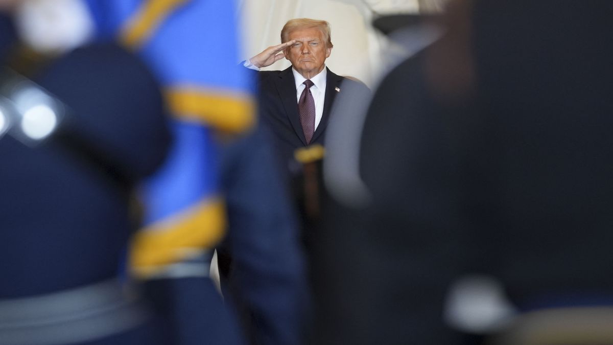 US President Donald Trump salutes while inspecting the troops during his inauguration in Emancipation Hall of the US Capitol. His swearing-in had many viral moments. AFP US President Donald Trump salutes while inspecting the troops during his inauguration in Emancipation Hall of the US Capitol. His swearing-in had many viral moments. AFP