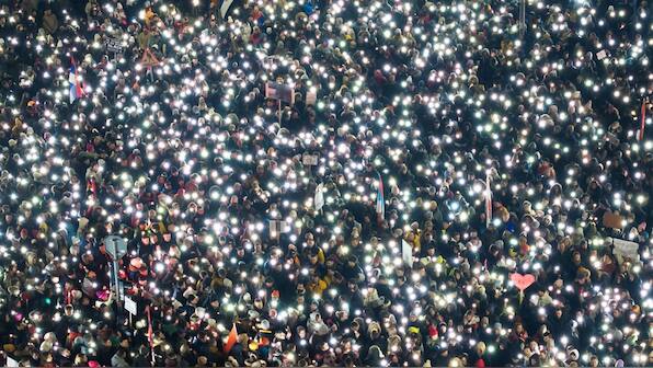 Thousands march through Serbia demanding justice after deadly train disaster