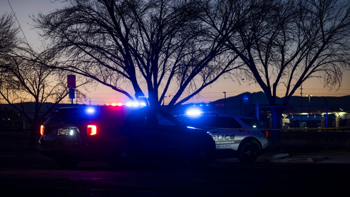 Police respond to a deadly shooting at Kirtland Air Force Base in Albuquerque, N.M., early Saturday, Feb. 22, 2025. (Chancey Bush/The Albuquerque Journal via AP) Police respond to a deadly shooting at Kirtland Air Force Base in Albuquerque, N.M., early Saturday, Feb. 22, 2025. (Chancey Bush/The Albuquerque Journal via AP)