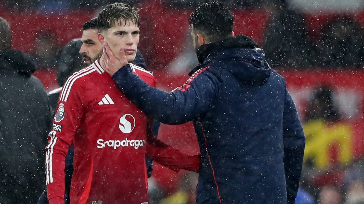 Manchester United's Alejandro Garnacho with Ruben Amorim as he is substituted off. Image: Reuters Manchester United's Alejandro Garnacho with Ruben Amorim as he is substituted off. Image: Reuters