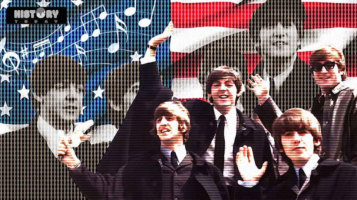 On February 7, 1964, the Beatles arrived in New York City to start their first tour of the United States. Their arrival marked the beginning of the British Invasion and Beatlemania. Illustration: Santan On February 7, 1964, the Beatles arrived in New York City to start their first tour of the United States. Their arrival marked the beginning of the British Invasion and Beatlemania. Illustration: Santan