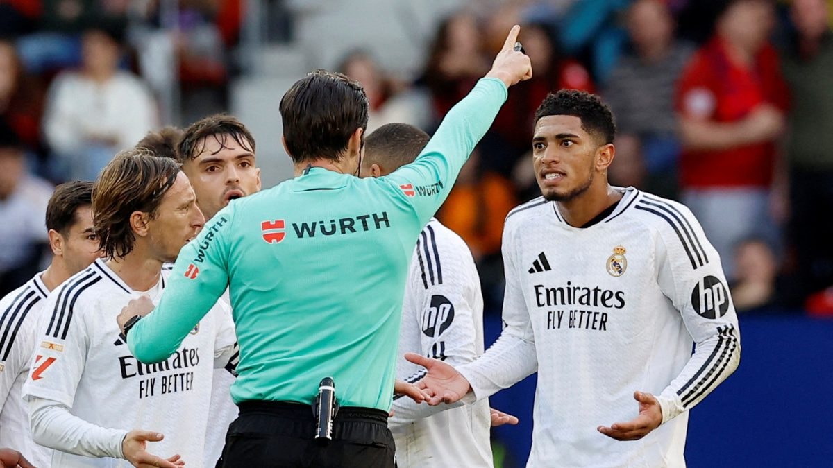 Real Madrid stay atop La Liga despite Osasuna draw and Bellingham red card, as Atletico fail to capitalise