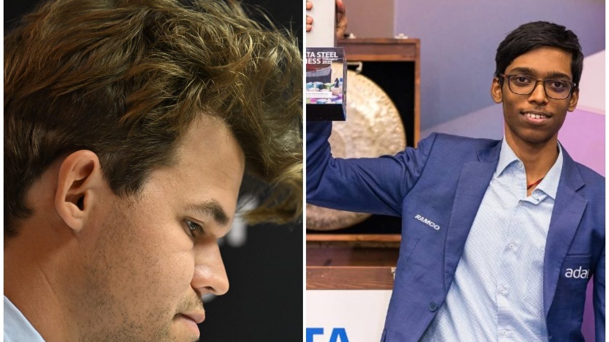 Anish Giri took a subtle dig at Magnus Carlsen after R Praggnanandhaa defeated D Gukesh to win the 2025 Tata Steel Chess Masters title. Images: PTI / Tata Steel Chess Anish Giri took a subtle dig at Magnus Carlsen after R Praggnanandhaa defeated D Gukesh to win the 2025 Tata Steel Chess Masters title. Images: PTI / Tata Steel Chess